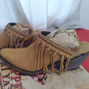 Old Gringo leather fringe slides